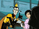 a man with a crown on his head gives a thumbs up