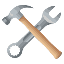 hammer and wrench objects joypixels tools building