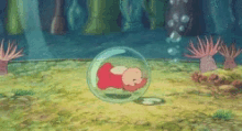 cartoon ponyo sleeping baby float