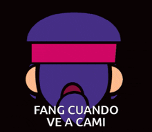a cartoon of a woman with a crown on her head and the words fang cuando ve a cami below her