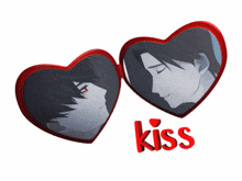a picture of two men kissing with the word kiss below it