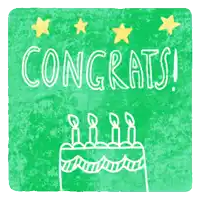 a congratulations card with a cake and candles