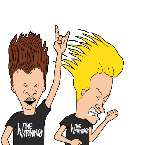 The Warning The Warning Rock Band Sticker - The Warning The Warning Rock Band Beavis And Butthead Stickers