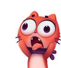 Red Cat Surprised Sticker - Red Cat Surprised Tongue Out Stickers