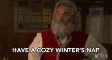 Have A Cozy Winters Nap Santa Claus GIF - Have A Cozy Winters Nap Santa Claus Kurt Russell GIFs