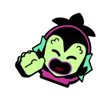 a cartoon drawing of a monster with the number 3 on it 's head