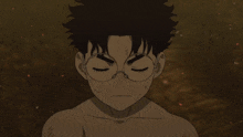 a close up of a face with red eyes and the words coup de boost below it