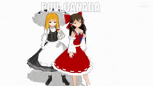 a couple of anime girls with the caption pov canada