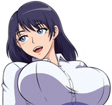 a cartoon drawing of a woman with a large breast