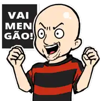 a cartoon character with a sign that says vai men gao on it