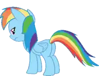 rainbow dash from my little pony has a rainbow mane and tail