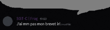 a screenshot of a message from sgt c frog