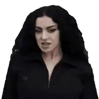 a woman is wearing a black shirt that says " yeah 360 "