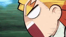 a close up of a cartoon character making a face