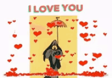 i love you hearts happy valentines day rain love