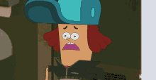 a cartoon character with a surprised look on his face and a netflix logo behind him