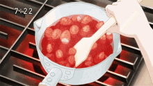 anime strawberry food strawberry jam stir