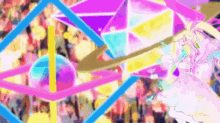 a colorful background with a rainbow colored ball in the middle of it
