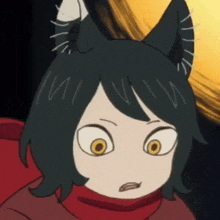 a close up of a person with cat ears