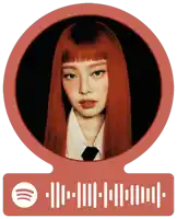 a picture of a girl with red hair and a spotify code