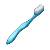 a blue toothbrush with foam coming out of the bristles