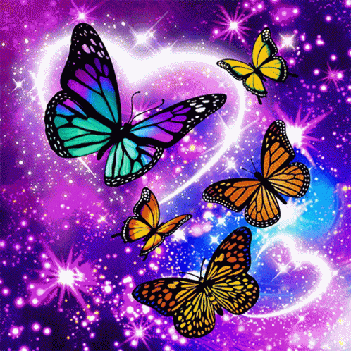 Butterflies Stars GIF - Butterflies Stars Galaxy - Discover & Share GIFs