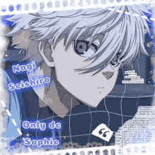 a drawing of a boy with the name nagi seishiro