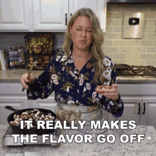 It Really Makes The Flavor Go Off Jill Dalton GIF - It Really Makes The Flavor Go Off Jill Dalton The Whole Food Plant Based Cooking Show GIFs