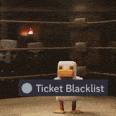 a man with a beard holds a ticket blacklist in front of him