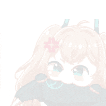 a cartoon of a girl with a cross in her hair