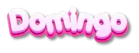 the word domingo is written in pink letters
