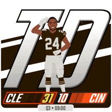 an illustration of a football player wearing the number 24
