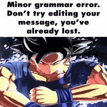 Ultra Instinct Goku Minor Spelling Mistake GIF