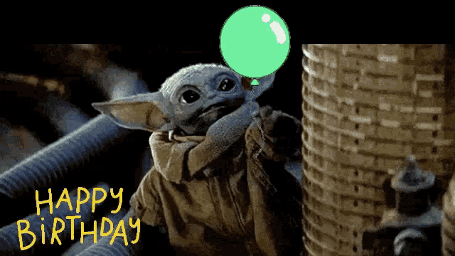 Happy Birthday Baby Yoda GIF – Happy Birthday Baby Yoda Balloon – GIFs ...