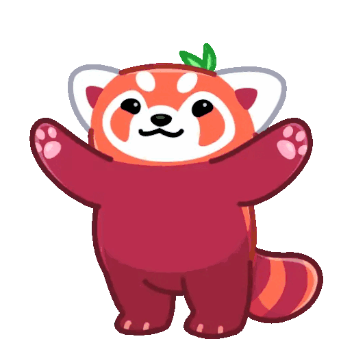Kirmizi Panda Kalp Renkli Renkli Yapistirma Sticker - Kirmizi Panda Kalp Renkli Renkli Yapistirma Stickers