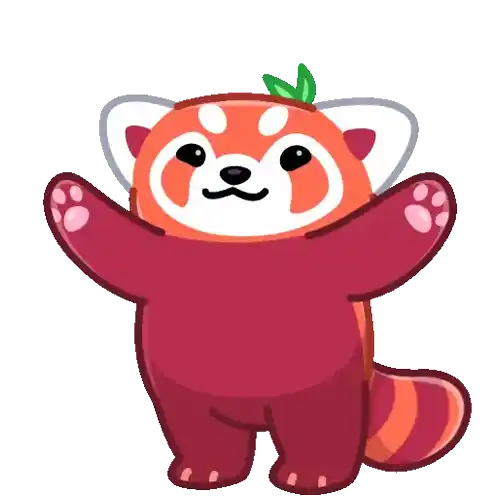 Kirmizi Panda Kalp Renkli Renkli Yapistirma Sticker - Kirmizi Panda Kalp Renkli Renkli Yapistirma Stickers