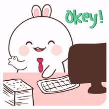 bunny rabbit office white okay