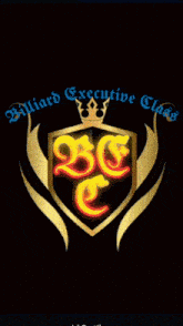 a logo for the billiard executive club with a crown