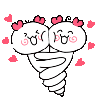 White Heart Sticker - White Heart Couple Stickers