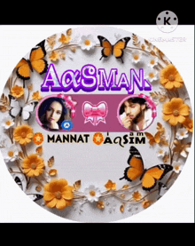 a picture of a man and a woman with the name aosman