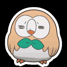 rowlet pokemon frustrated confused tired
