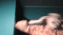 a blurry picture of a person wearing a hat