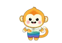 a cartoon of a monkey wearing a shirt that says " hong kong "