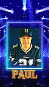 a picture of a man in a cowboys jersey with the name paul on it