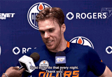 Edmonton Oilers I Just Try To Do That Every Night GIF - Edmonton Oilers I Just Try To Do That Every Night Thank You GIFs
