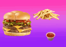fast food burger fries