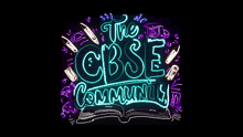 a neon sign that says the cbse community on a black background