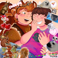 a collage of animals including squirrels and seals with the words " cutie pie " at the top