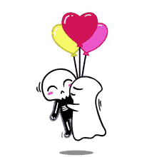 couple baloon skeleton ghost partner