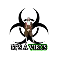 a group of men standing next to each other with the words it 's a virus